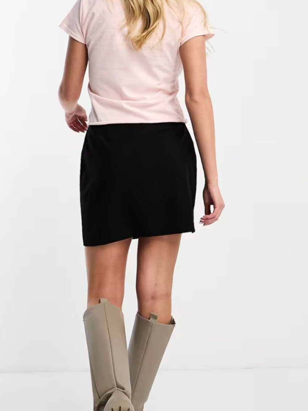 ASOS Black mini skirt with slit NWT size 16 - Picture 4 of 8